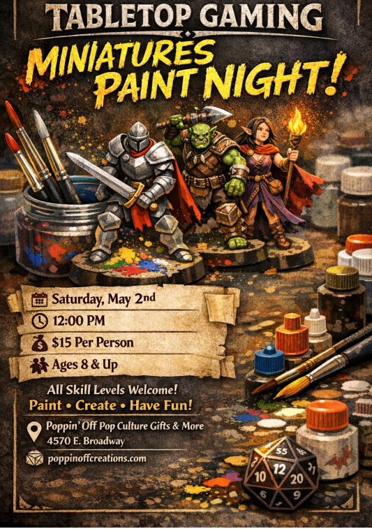 poster for Painting Night at Poppin' Off Tucson